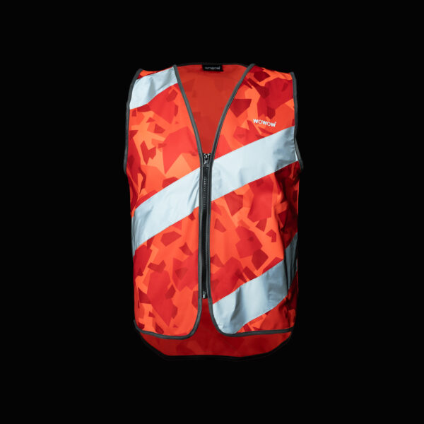 Roadie Rysy Jacket Neon Weste Rot - Nachtansicht