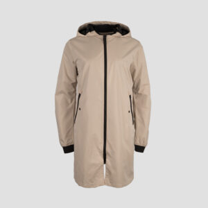 Agu Long Bomber Regenjacke Beige - Frontansicht