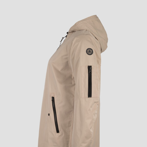 Agu Long Bomber Regenjacke Beige - Seitenansicht