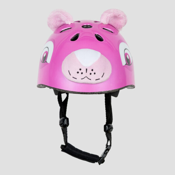 Prophete Kinder Fahrradhelm Tiermotiv Pinker Bär - Frontansicht