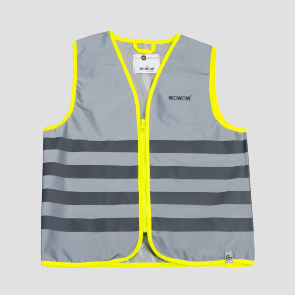 WOWOW Fun Jacket FR Kinder Reflex-Weste Gelb - Frontansicht