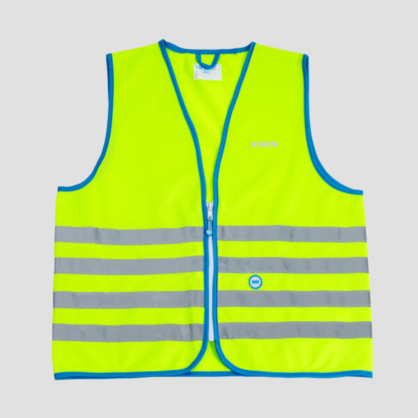 WOWOW Fun Jacket Kinder Reflex-Weste Gelb - Frontansicht