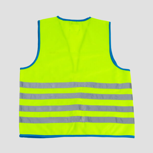 WOWOW Fun Jacket Kinder Reflex-Weste Gelb - Rückansicht