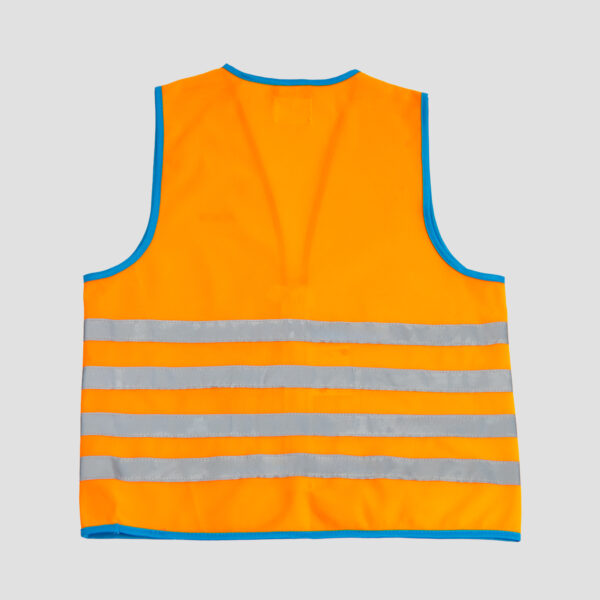 WOWOW Fun Jacket Kinder Reflex-Weste Orange - Rückansicht