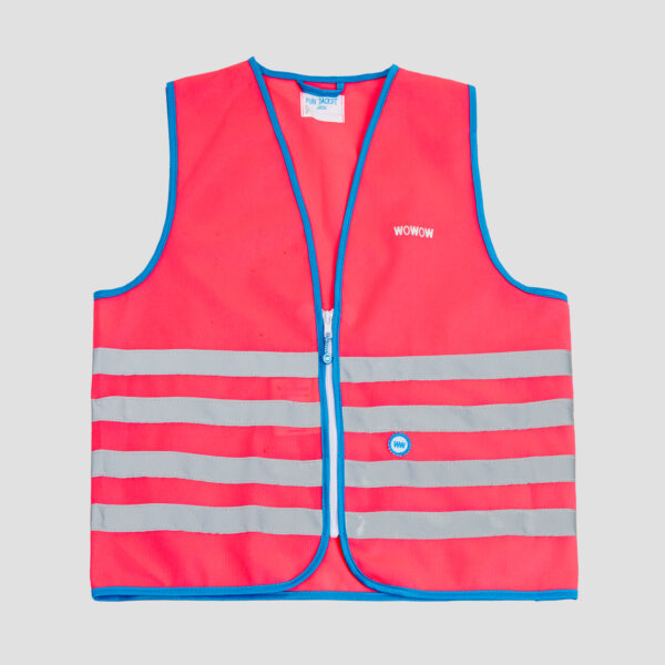 WOWOW Fun Jacket Kinder Reflex-Weste Pink - Frontansicht