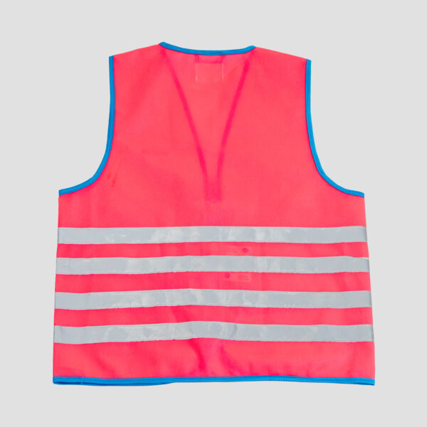WOWOW Fun Jacket Kinder Reflex-Weste Pink - Rückansicht