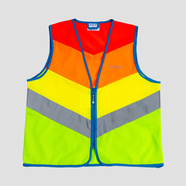 WOWOW Rainbow Jacket Kinder Reflex-Weste - Frontansicht
