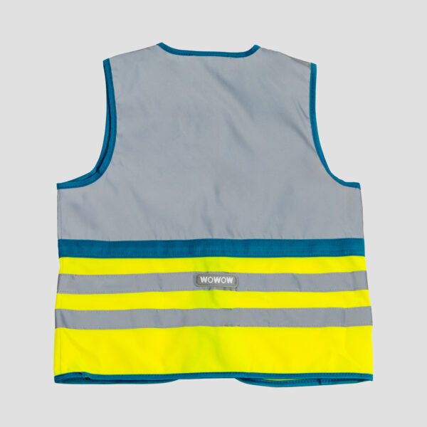 WOWOW Wasabi FR Jacket Kinder Reflex-Weste Gelb - Rückansicht